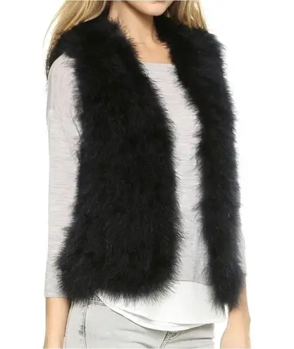 Club Monaco Vest Womens S Violet Feather Open Front Gilet Rock Punk Glam $198