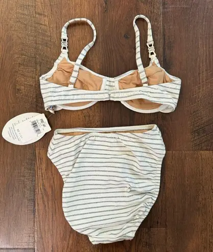 AMBER BAY white with metallic silver bikini, size 8, NWT