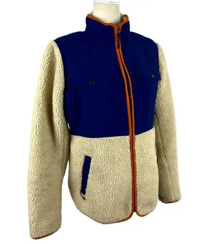 Duluth Women's Sherpa Blue Cream Colorblock Full Zip Jacket Medium Item 85806