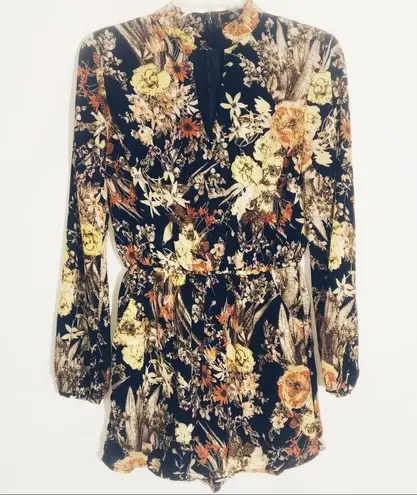 Lucca Couture Navy & Floral Romper Small