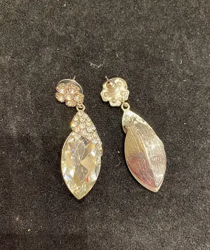 Large Statement Clear Pageant Earrings Multi