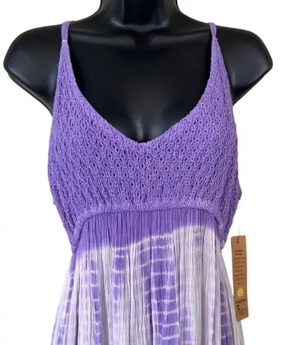 Raya Sun Crepe Crochet Bust Tie Dye Spaghetti Dress Cover Up