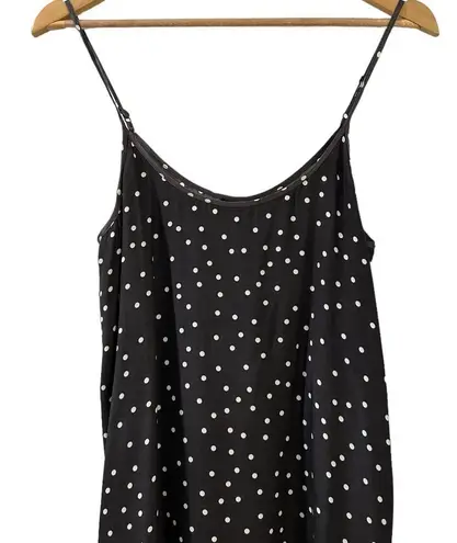 Atm 100% Silk Black White Polka Dot Slip Dress. NWT. Size Medium