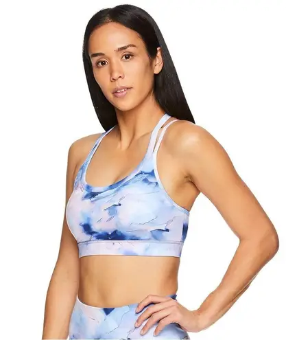 Gaiam Shiva Kennedy Print in Blue Ice Medium-Impact Sports Bra Medium NWT
