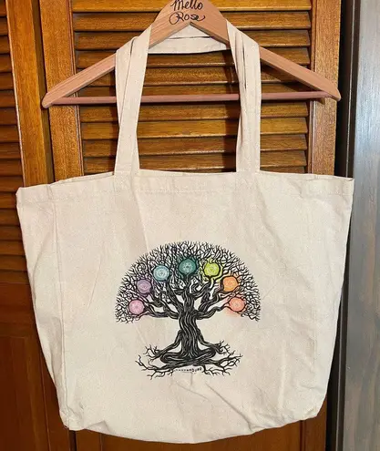 Earthbound  trading company organic cotton family tree canvas shopper tote