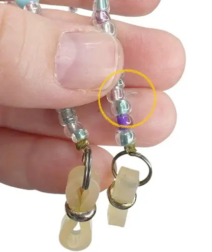 Blue Tiger Eye & Glass Seed Beaded Glasses Chain Holder Purple