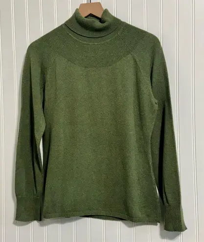 Woolrich Sweater Womens Medium Green Turtleneck Ribbed Yoke Wool Blend Gorpcore - Image 1