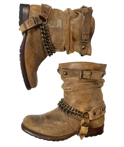 NWT Sendra Crazy Horse Motorcycle Boots Size 7 Brown