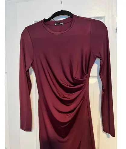 Krisa Wrap Long Sleeve Ruched Waist Mini Dress NWT Size XS