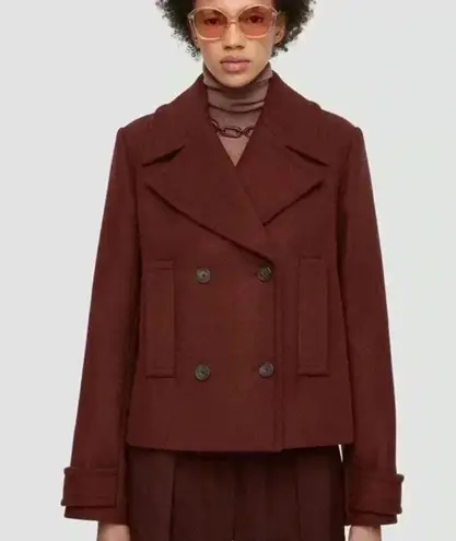 Joseph Diagonal Wool Dove Coat in Raisin Size 38 Medium 6 US