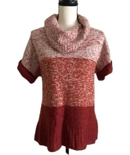 Love Rocks Cowl Neck Knit Sweater Top Size M Red Size M