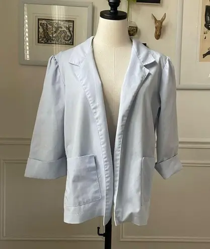 Vintage 80s Pastel Blue Miami Vice Open Front Blazer L XL Blue Size L