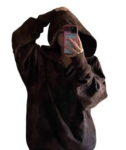 Boys Lie It’s A Wonderful Day To Dump Him Hoodie in Brown Tie Dye