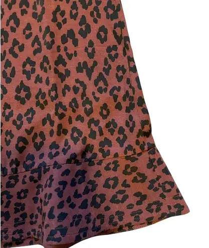 $295 New APC 38 4/6 Skirt Midi Adena A.P.C. Leopard Print Maroon Flare Animal Red