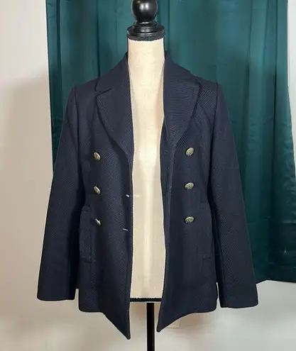 Banana Republic  Navy Blue Wool Blend Pea Coat  Size XS