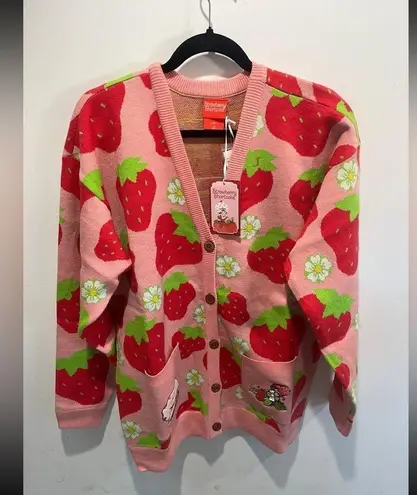 Her Universe Firm! Strawberry Shortcake Allover Strawberry Print Women's Cardigan