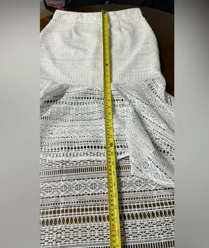 Two Sisters The Label White Midi Skirt Knit Pattern Hi Low Boho Romantic 8 *Read