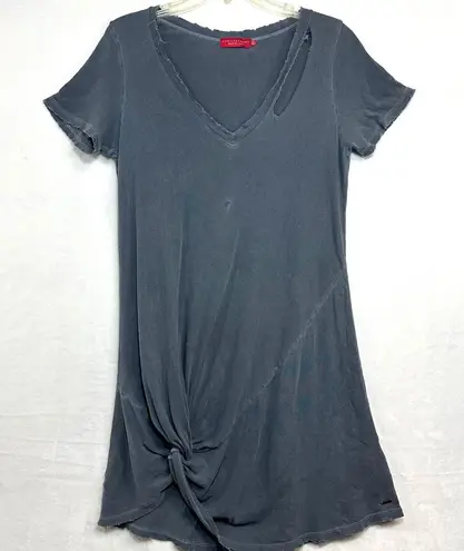 n:philanthropy Small Gray Distressed Shirt Dress Ripped Morrison Knot Athleisure