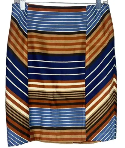 J. McLaughlin  Montecito Pencil Striped Slit Skirt Zip Clasp Close 4 Multi #2627