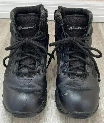 Smith & Wesson | Black Tactical Combat Zipper Side Boots | Men’s 6 Women’s 8