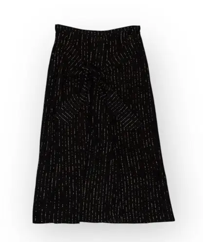 Tori Praver Swimwear š’€Bri Midi Metallic Lurex Thread Wrap Skirt š’€Black š’€Small