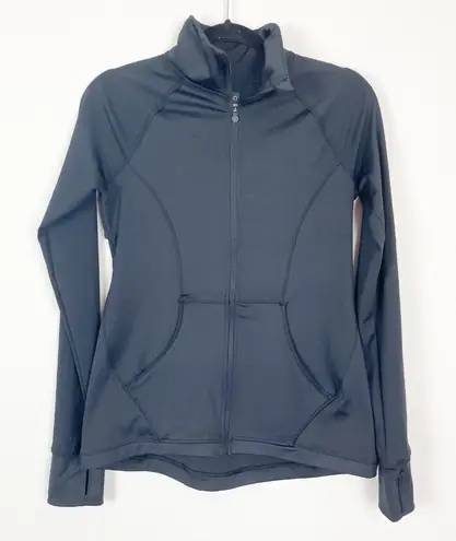 Skora Woman's Sz S Black Full Zip Long Sleeve Athletic Jacket Thumb Holes - Image 1