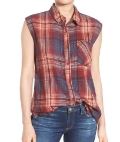 Treasure & Bond Plaid Sleeveless Top