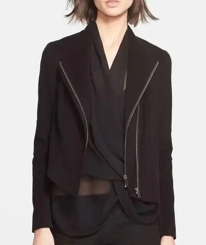 Helmut Lang EUC textured asymmetric moto jacket