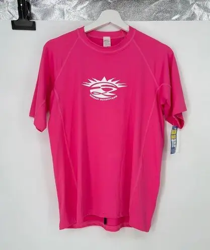 Ocean Outfitters Hot Pink Rash Guard Tee Short Sleeve Top Women's Small 100% UV