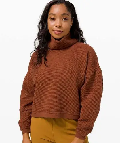 Lululemon  Peaceful Moments Mock Turtleneck Pullover Sweater - Copper | Size L/XL