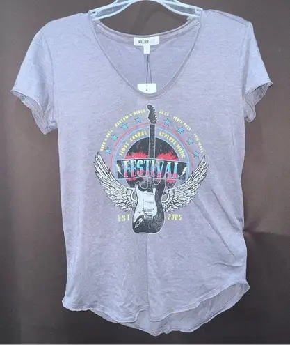 William Rast Graphic Gray Tee Relaxed Fit, Size S