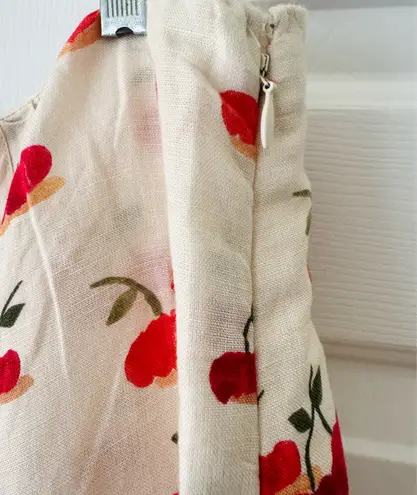 Farm Rio Cherry Print Linen Blend Skort, Size XL