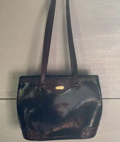 Brahmin  Black And Brown Tote Purse Large Bag 10x9x6