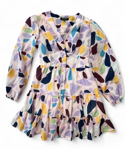 Beulah Multicolor Abstract Pattern Long-Sleeve Mini Dress