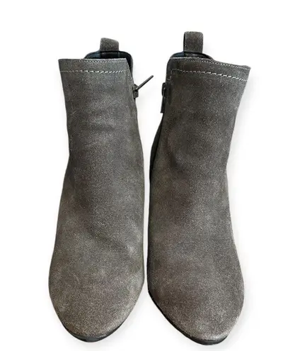 Diba True Diba Women's Size 9.5 Grey Suede Leather Upper Booties Zip Ankle Boots 3" Heel