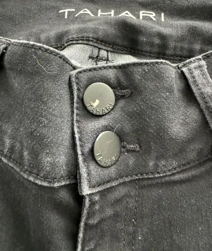 Tahari Kelly Mid Rise Black Slimming Skinny Jeans, size 14W