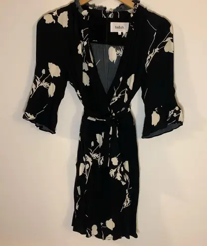 Ba&sh Penny Floral Belted Romper Black and White Size 6