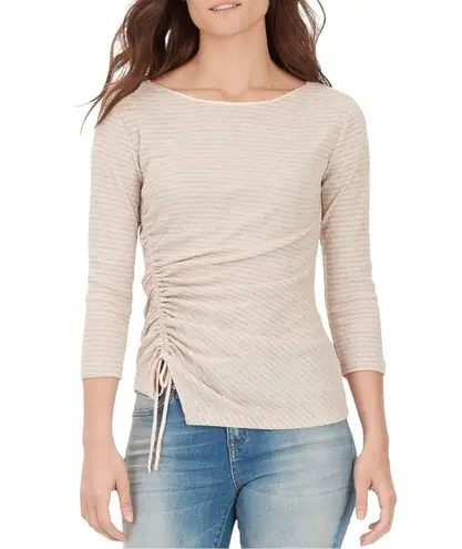 William Rast Women's Noa Drawstring Ruching Detail Knit Long Sleeve Top Size XL