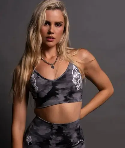 Darc Sport SHE Dual Wolf Chopper Everson Seamless Sports Bra S Black Ghost Cloud Gray