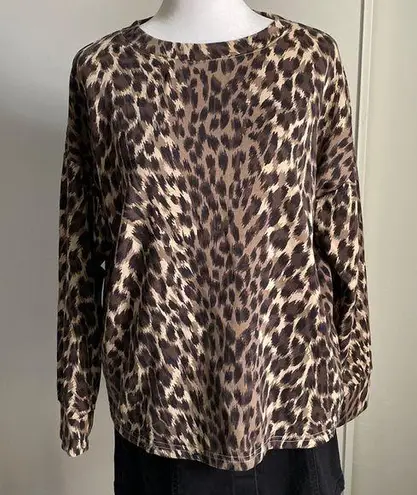 Banana Republic Women’s Cheetah Print Lightweight Pullover Fashion Sweatshirt