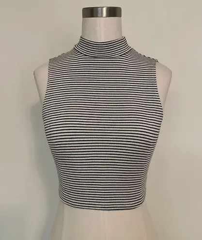 Francesca's Mock neck striped crop top