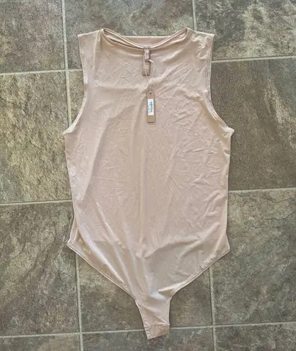 SKIMS Sheer Crewneck Thong Bodysuit Clay Size 2X