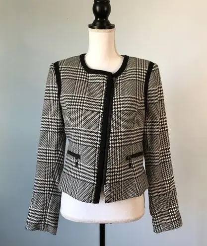 Mario Serrani ITALY | Plaid Houndstooth Full Zip Blazer