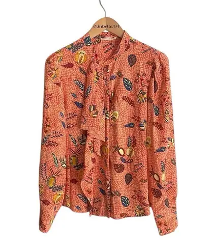 Ulla Johnson Ashlyn Printed Silk Blouse Cherry Blossom