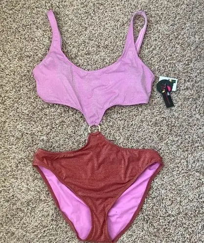 No Boundaries NWT  Juniors Lurex Solids Monokini One Piece Swimsuit