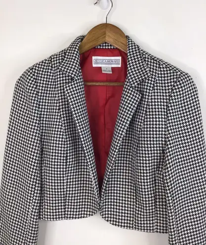 Jessica Howard Crop Houndstooth Blazer Size 8