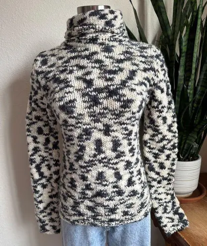 Vintage Y2K Wool Turtleneck Sweater Black White Knit Y2K Teacher small Gap - Image 1