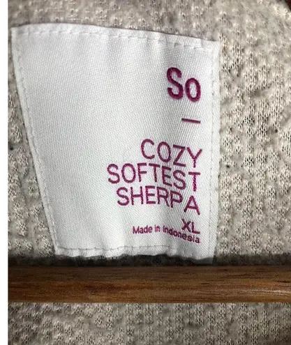 SO  Juniors Beige Cozy Softest 1/4 Zip Sherpa Jacket thumbnail 4