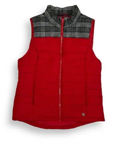 Ruff Hewn Plaid Red Puffer Vest Small