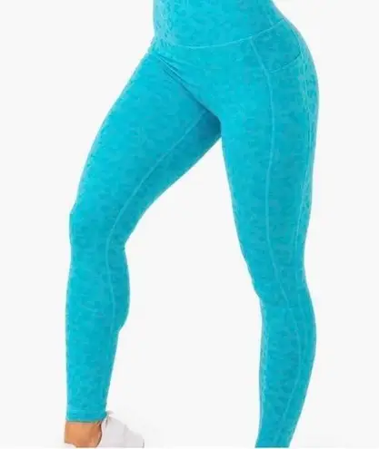 Ryderwear Light Blue Animal Print High Waist Leggings Size XS